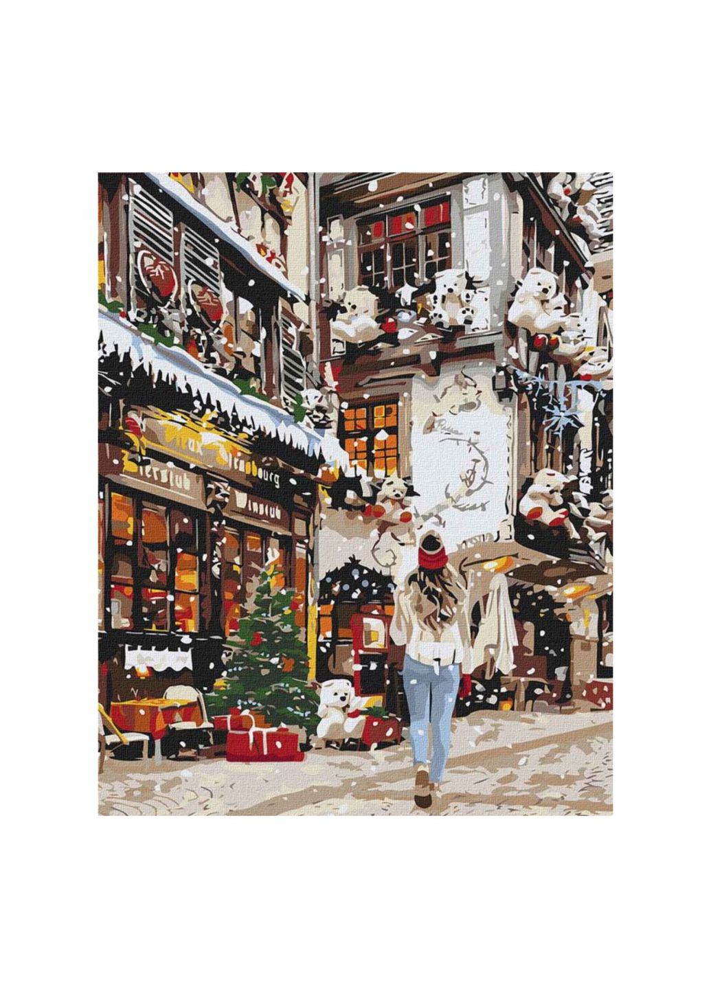 Картина по номерам "Гуляя новогодними улочками", 40х50 см, КНО3582 IDEYKA (292145649)