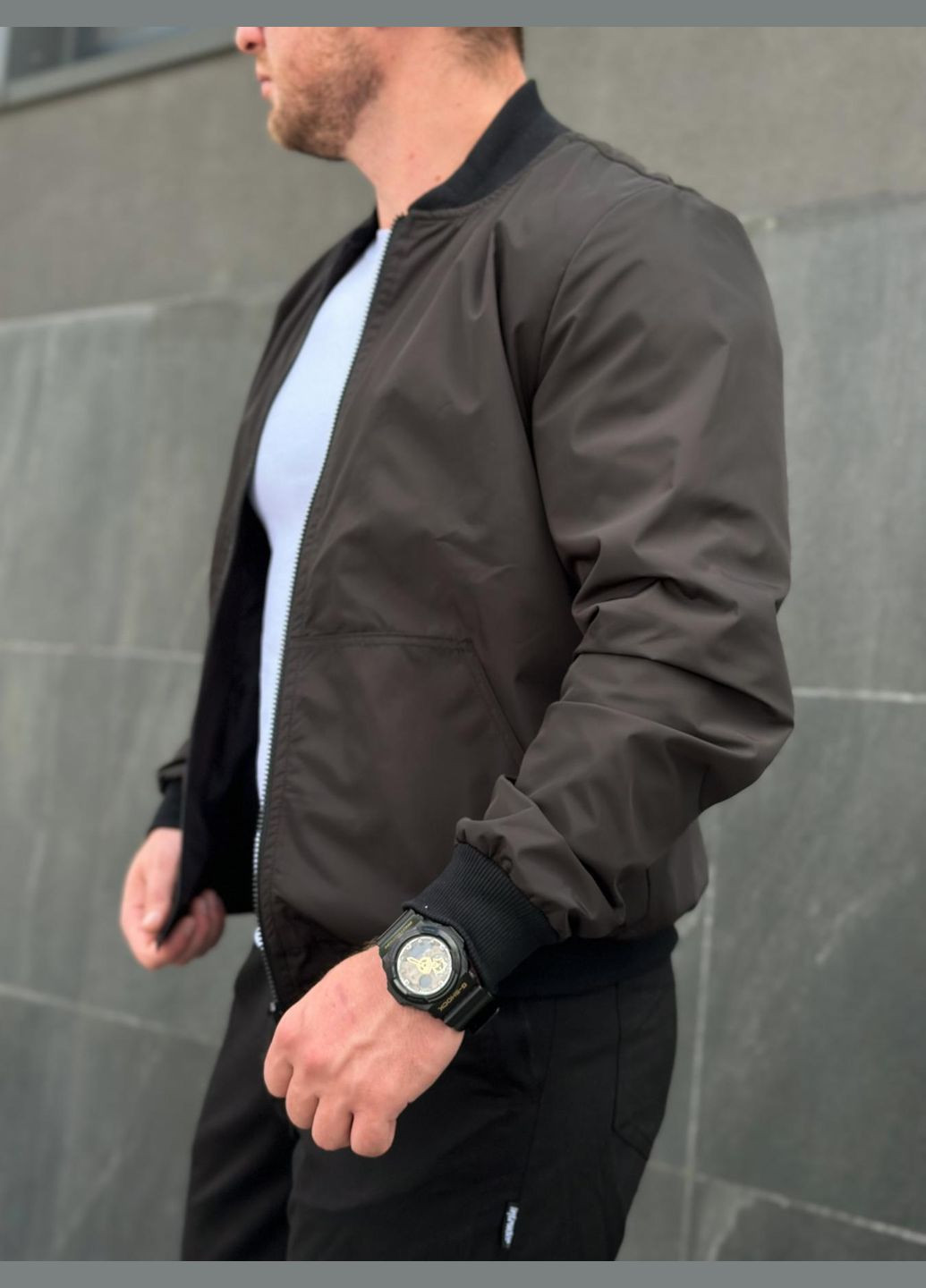 Бомбер мужской «Challenge» черный Intruder на молнии (359378583)