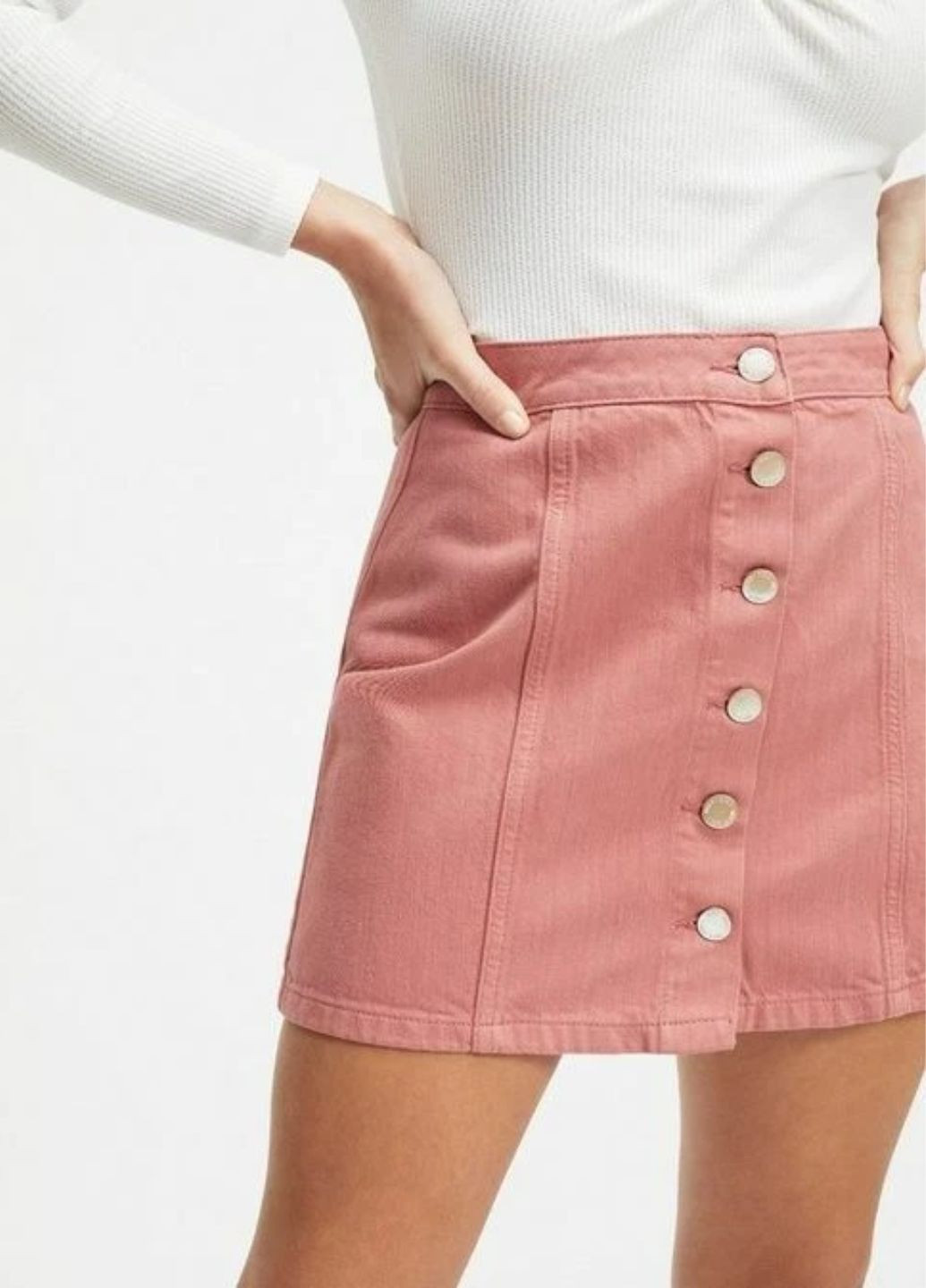 Спідниця жіноча міні на ґудзиках джинсова Miss Selfridge (356155766)