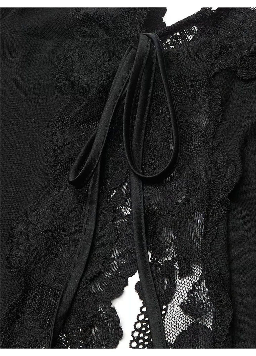 Чорна всесезон піжама ribbed modal & lace cami shorts set Victoria's Secret