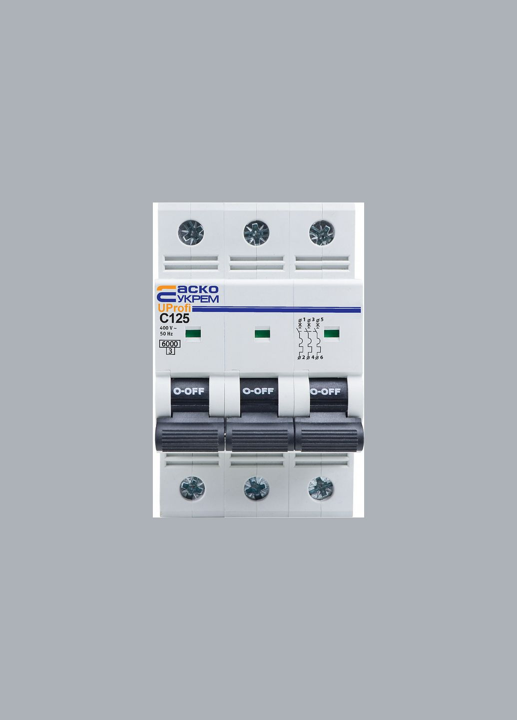 Автоматичний вимикач 3P 125А 6кА "C" [A0010210123] UProfi Аско-Укрем (337159115)
