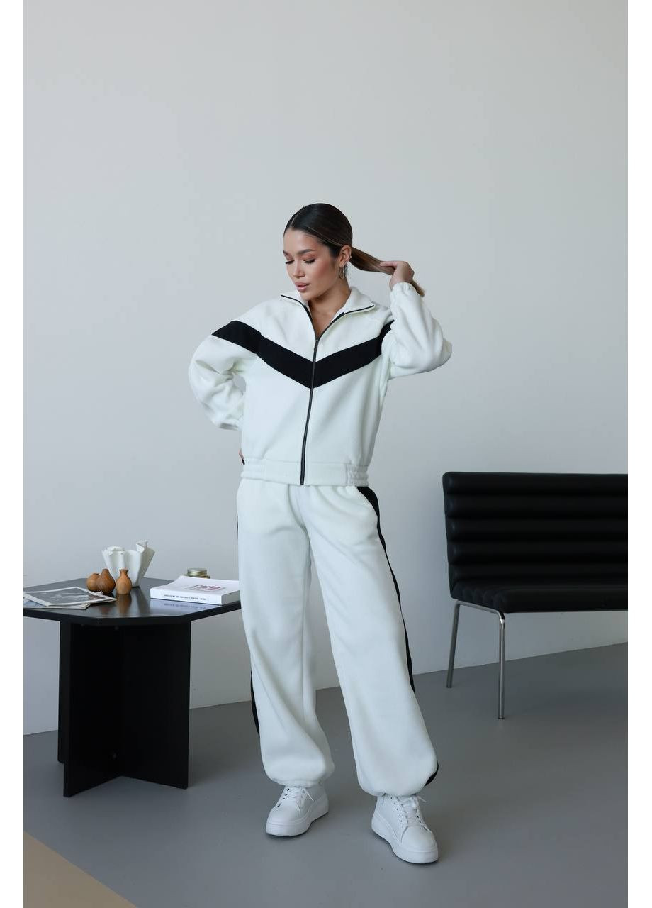Трендовий жіночий костюм із контрастними лініями на поларі — новинка сезону ❤️ (ЗАМІР В ОПИСІ) GD/GL Модний простір (370147241)
