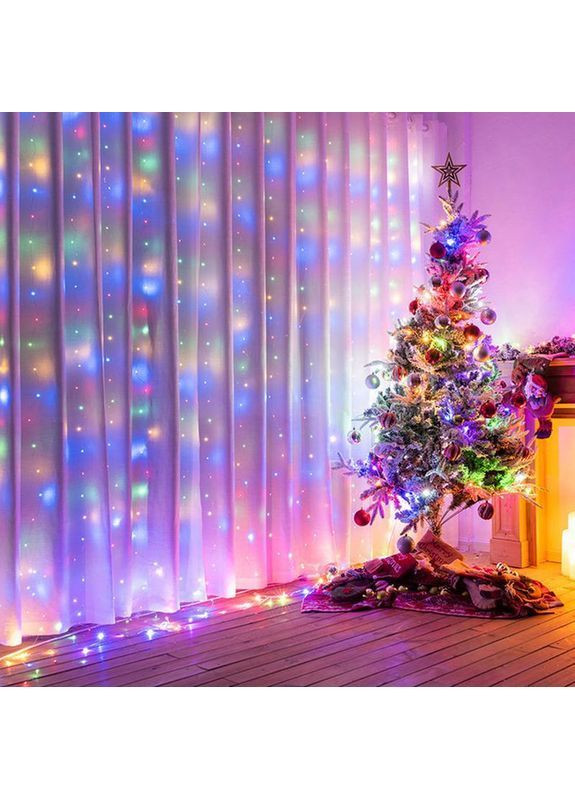 Гірлянда штора Водоспад 480 RGB led 4.0х2.0 м Мультиколір (1500929786) FMA (368754315)