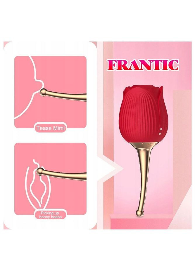 Вакуумный стимулятор клитора с вибрацией в виде розы Rose Flirting, красный Boss Series (331169751)