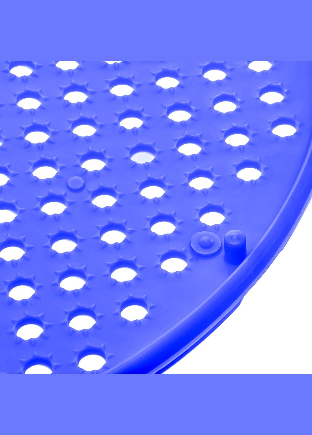 Плоска терка-друшляк двостороння пластикова 30 см Синій Kitchette (301796716)