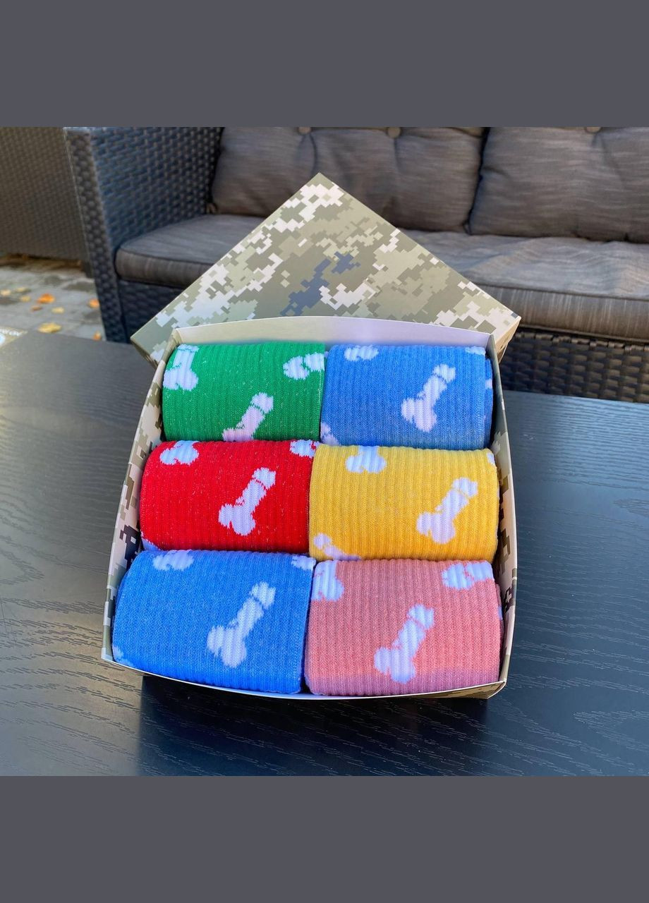 Комбинированные бокс высоких мужских носков 40-45 на 6 пар в подарочной коробке. Vakko (307009099)