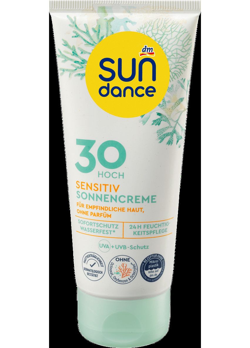 Солнцезащитный крем для чувствительной кожи SUNDANCE Sonnencreme sensitiv LSF 30, 100 ml No Brand (367610557)