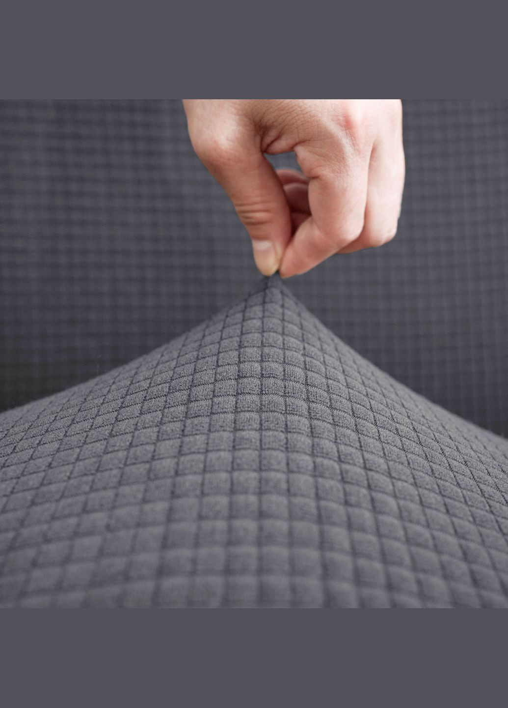 Чехол на 2-местный диван без подлокотников Corn Fleece серый (A-025603) Love You (324445235)