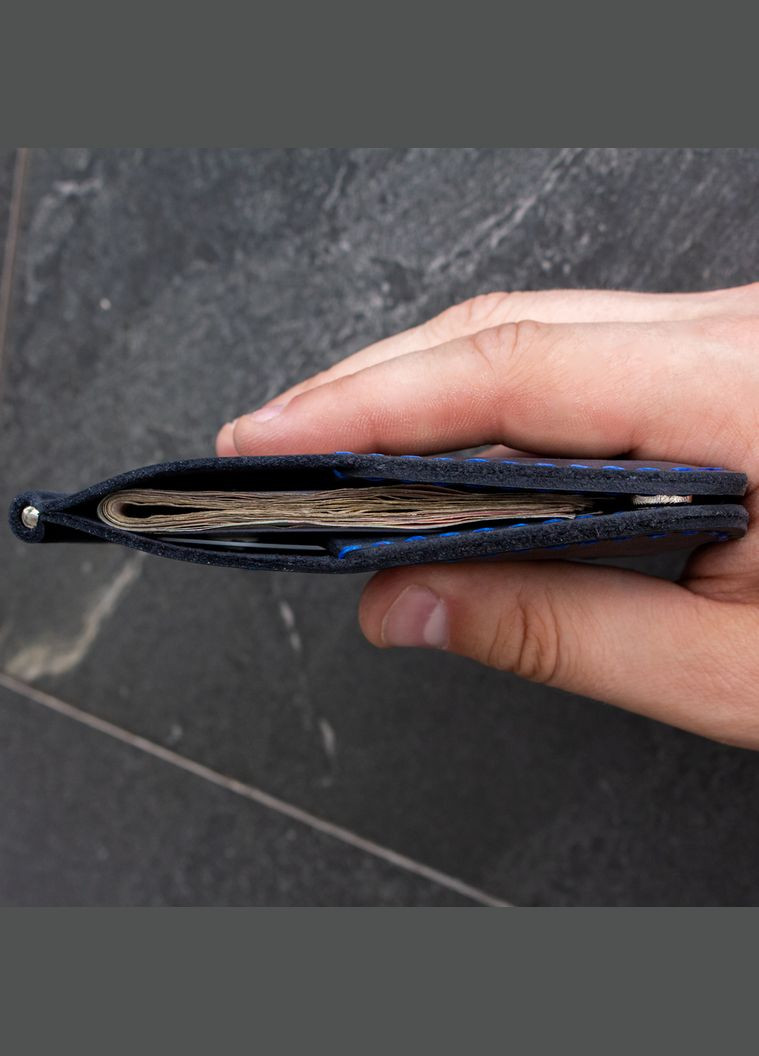 Кожаный зажим для купюр Prime на магнитных кнопках цвет синий SD Leather (267230685)