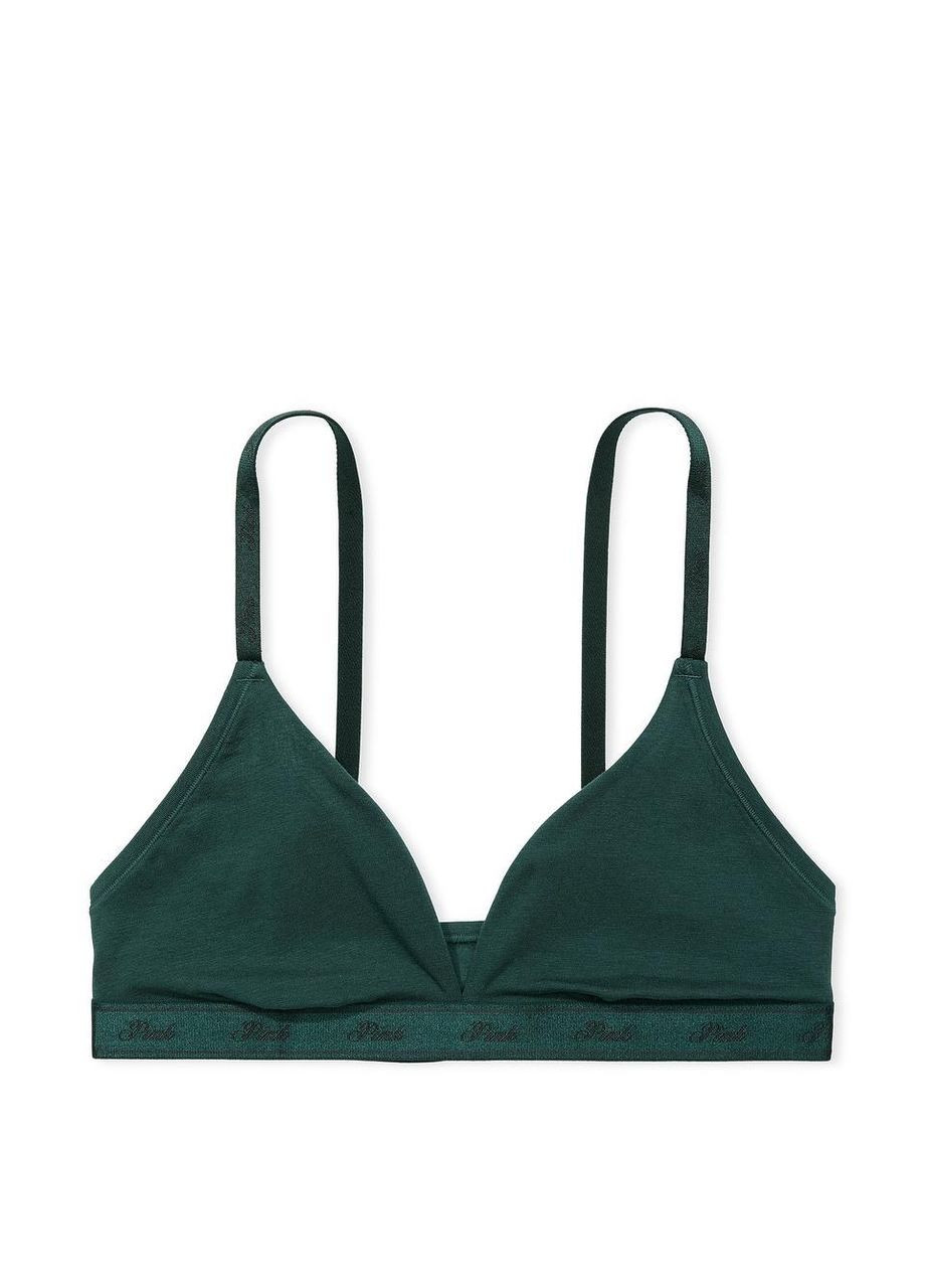 Зелёный женский топ logo cotton triangle Victoria's Secret хлопок