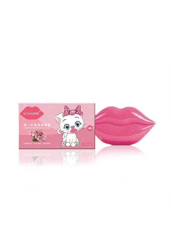 БЕЗ КОРОБКИ! Гідрогелеві патчі для губ з екстрактом троянди Lover Rose Moisturizing Lip Mask 60 г/20 шт. Sersanlove (317169673)