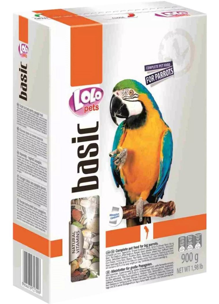 Полнорационный корм LoLo PETS для крупных попугаев 900 г (5904479727008) LoloPets (316463018)