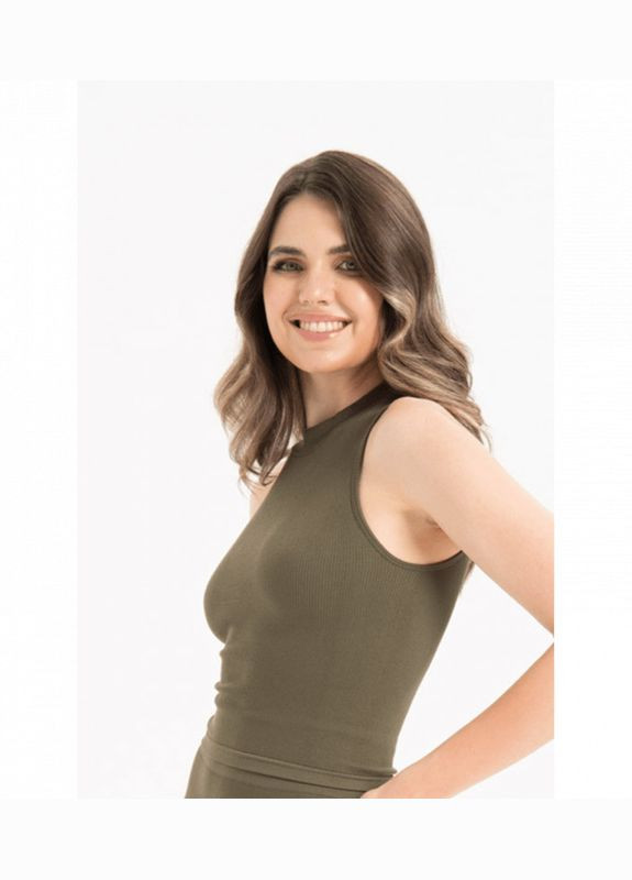 Жіноча безшовна футболка в рубчик без рукавів Formeasy — 332163137
