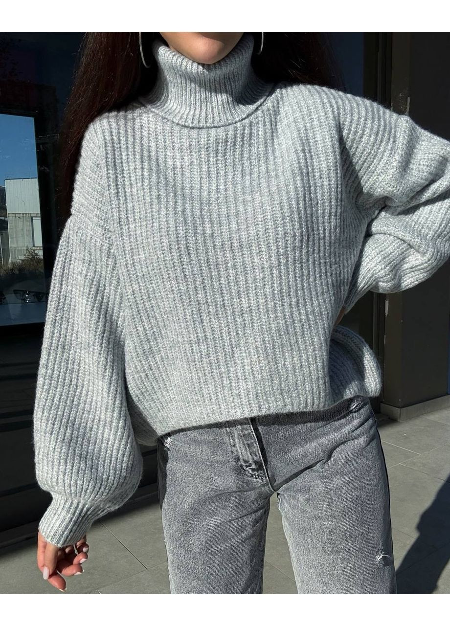 Сірий теплий та мʼякий светр Vakko