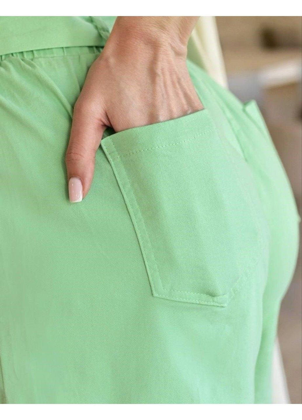 Шорти жіночі пояс бірюзові Jinbaolai (307392818)