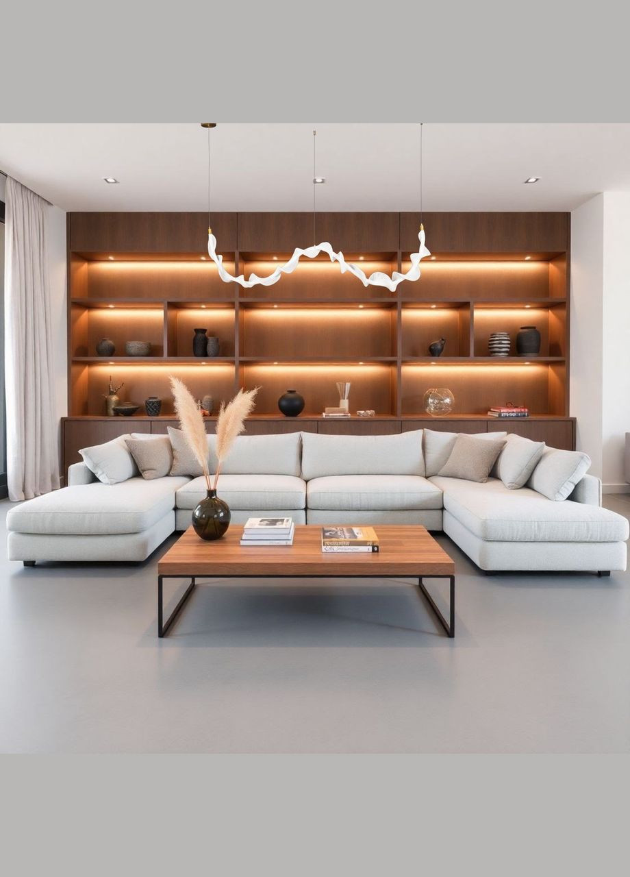 Люстра подвесная бронзовая длинная из гибкой сетки в стиле арт-деко (81-3087 AB) No Brand (370071789)