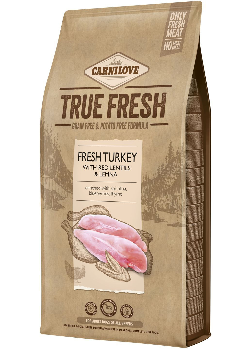 Сухий корм для собак True Fresh Turkey for Adult dogs з індичкою 11.4 кг (8595602545971) Carnilove (366081661)