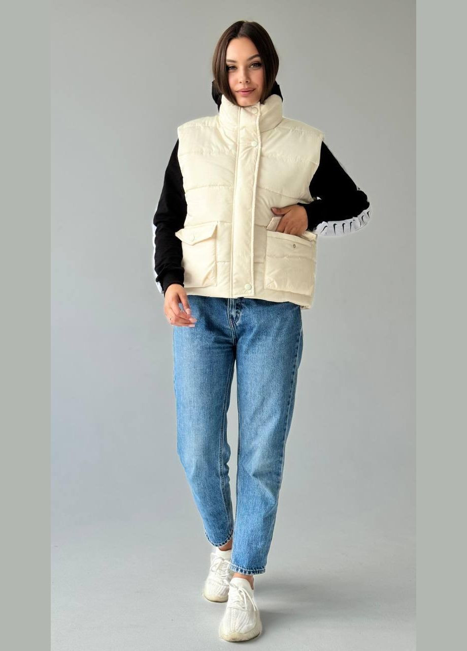Жіноча жилетка молочна No Brand (367982274)