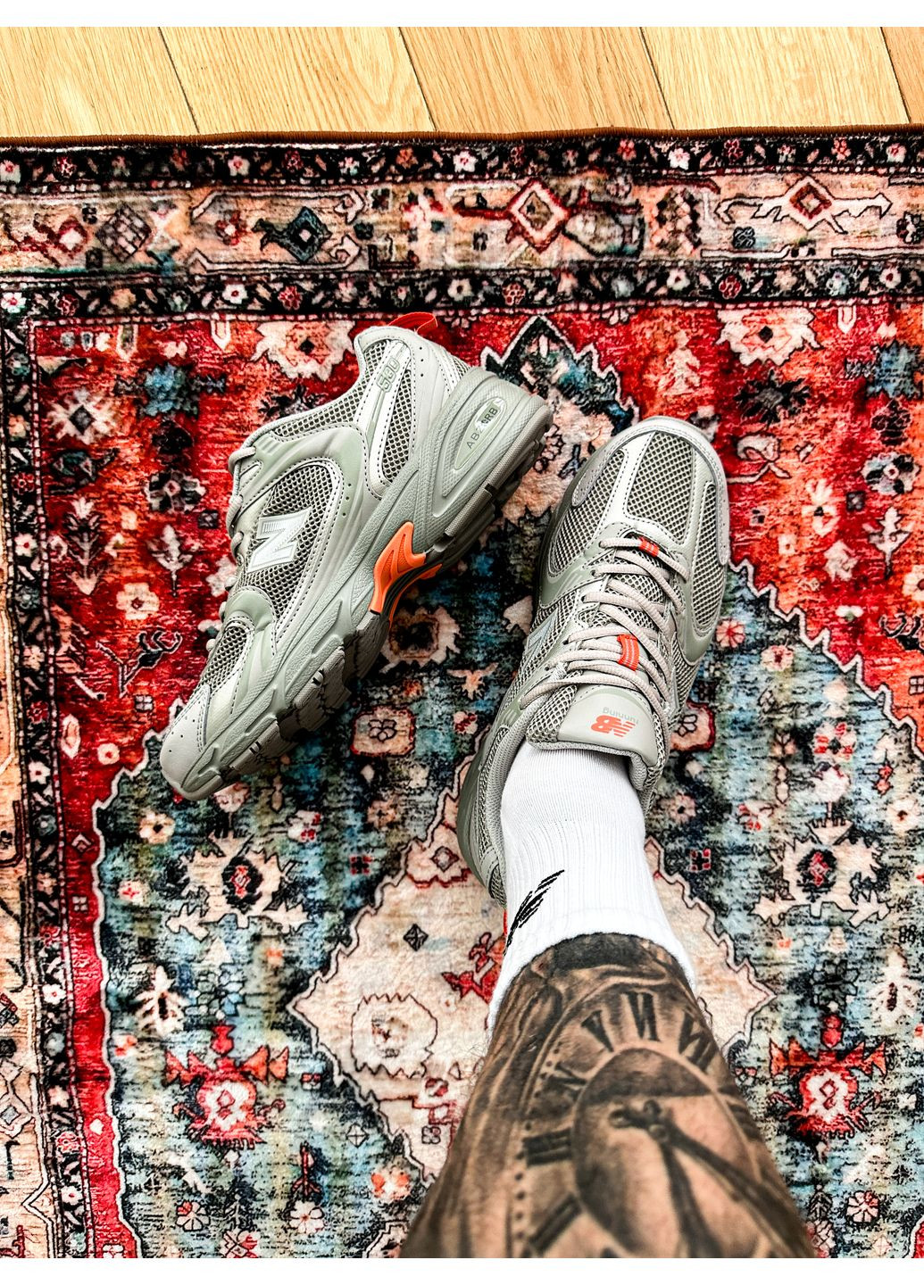 Оливковые (хаки) демисезонные кроссовки мужские и женские new balance 530 utility pack | нью беланс 530 хаки No Brand