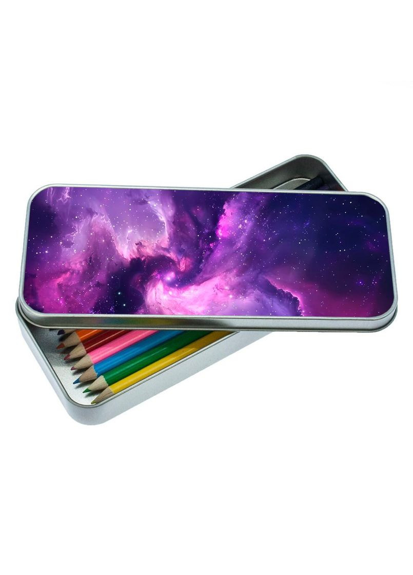 Органайзер для канцелярського приладдя, Підставка для канцелярії, Кейс для дрібниць Космос #01 7*18 см Silver No Brand (309159164)