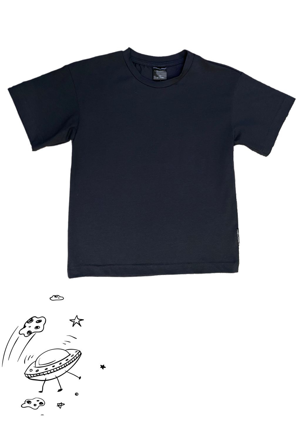 Темно-сіра демісезонна футболка дитяча темно-сіра NEWGEN