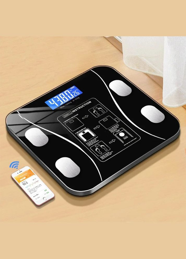 Напольные смарт весы с приложением для телефона до 180 кг A-8003 Bluetooth Scale (360466211)