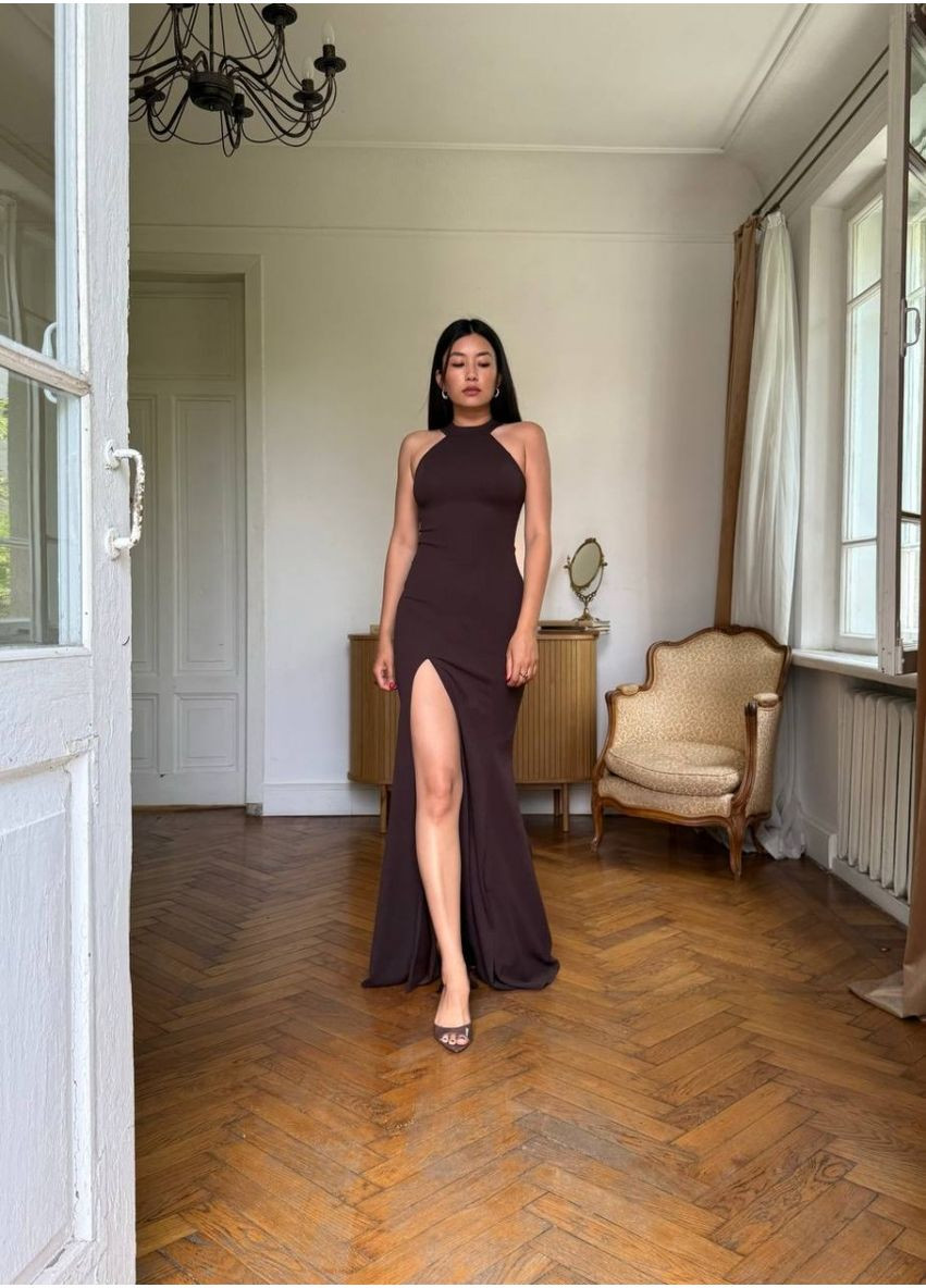 Коричнева вечірня плаття футляр WINN однотонна