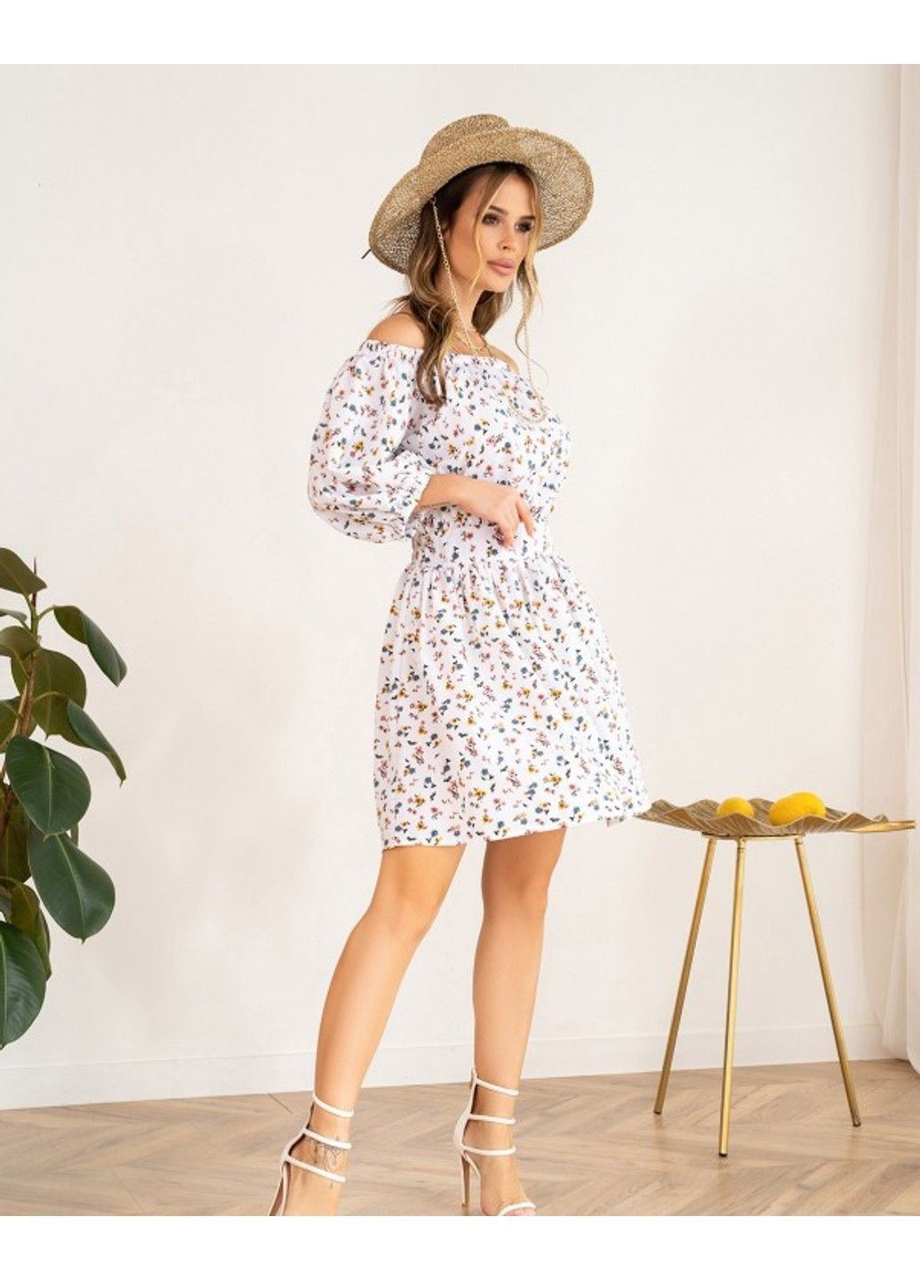 Білий повсякденний сукня sa-463 білий ISSA PLUS