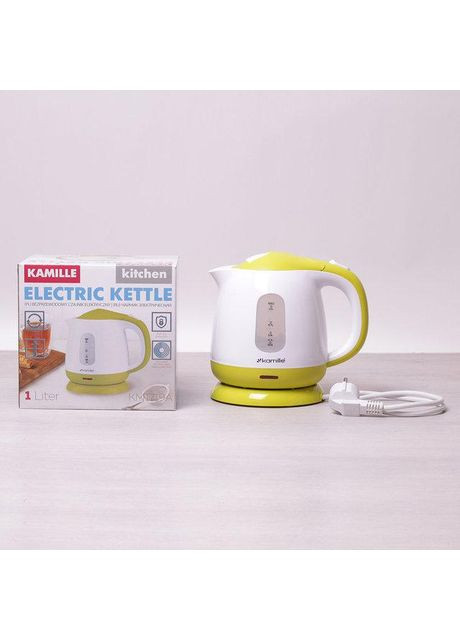Электрочайник белый с салатовым на 1 л KM-1719A Kamille (362263866)