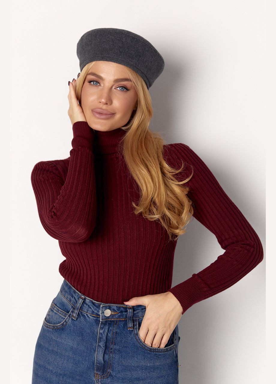 В'язана жіноча водолазка в рубчик Lurex (307699131)