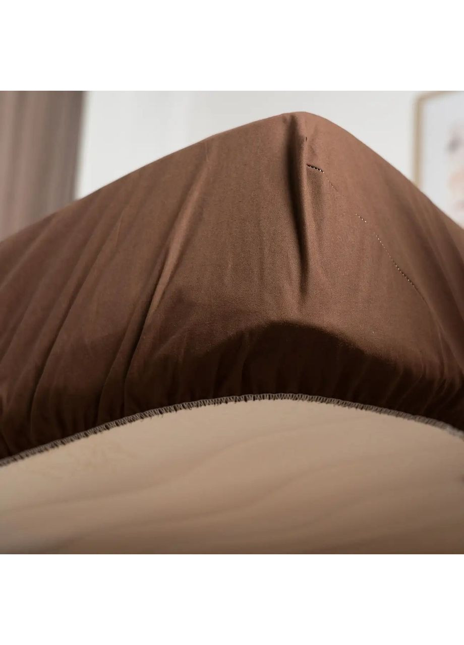 Простынь с резинкой 90*200 см Ранфорс гипоаллергенная Коричневая (2200090200) ТЕП (365851665)