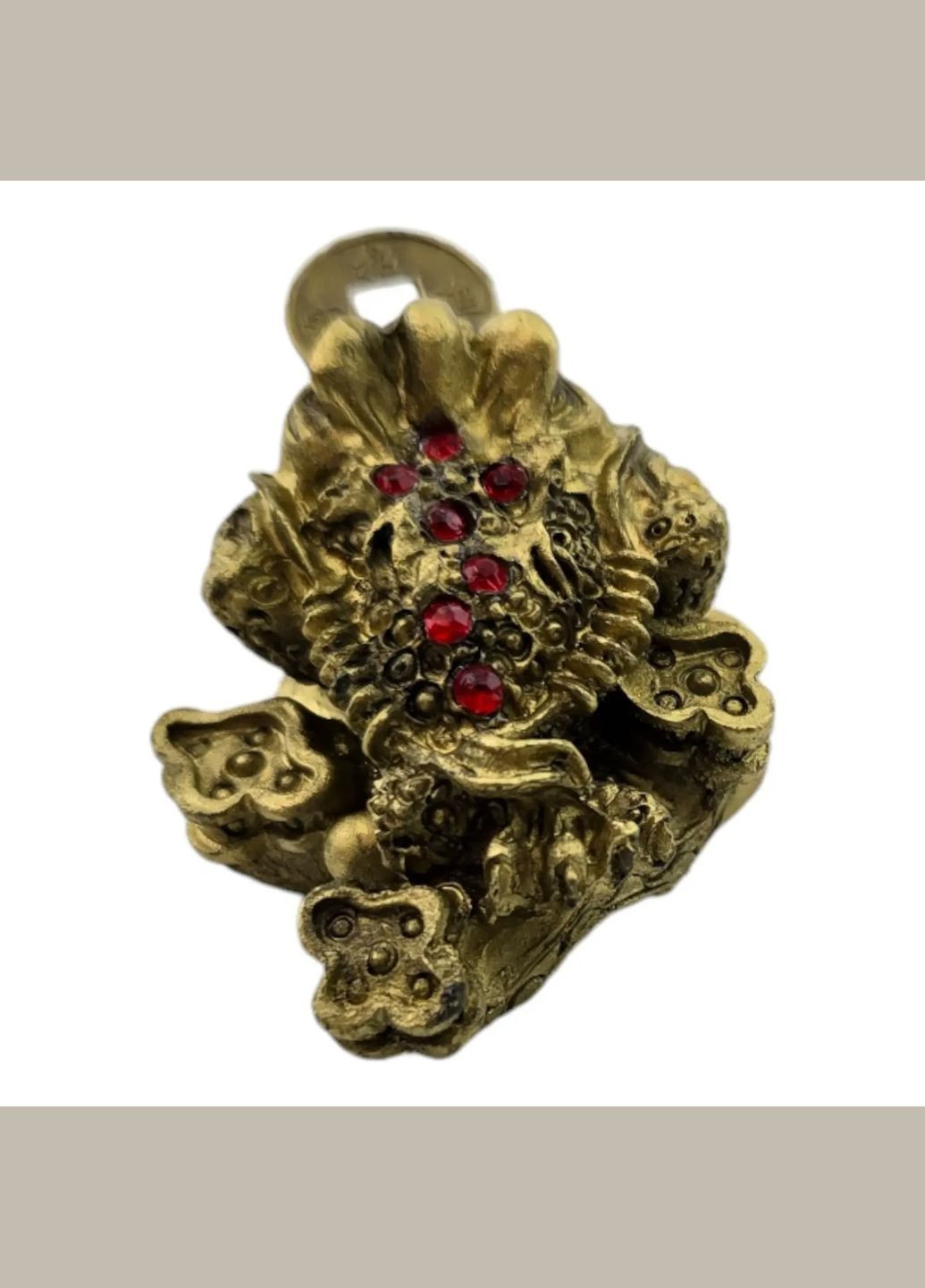 Лягушка ФэнШуй для привлечения богатства с монетой "Золотая Лягушка Благополучия" (3,2х4,8х3,8 см) No Brand (316718700)