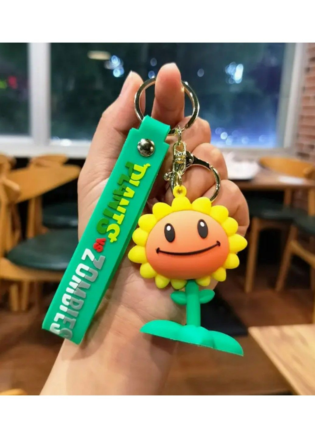 Силиконовый брелок для ключей подвеска на сумку подсолнух рюкзак зомби против растений No Brand (331172818)