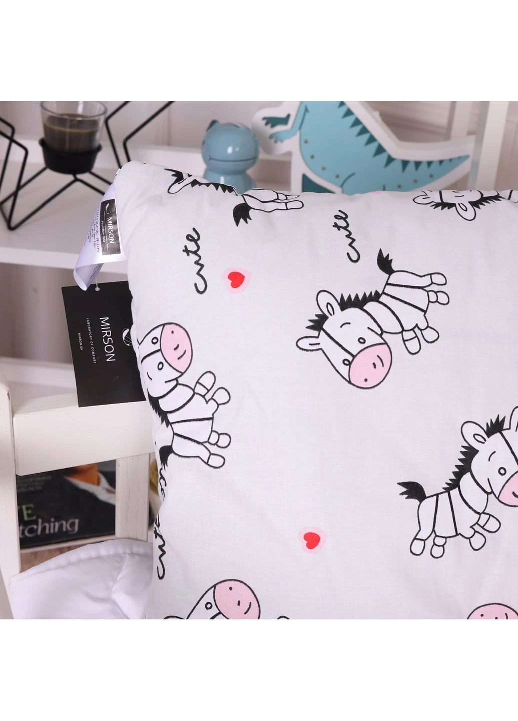 Подушка антиалергенна Kids Time 20-0040 Cute white zebra бавовна бязь Mirson (394703044)