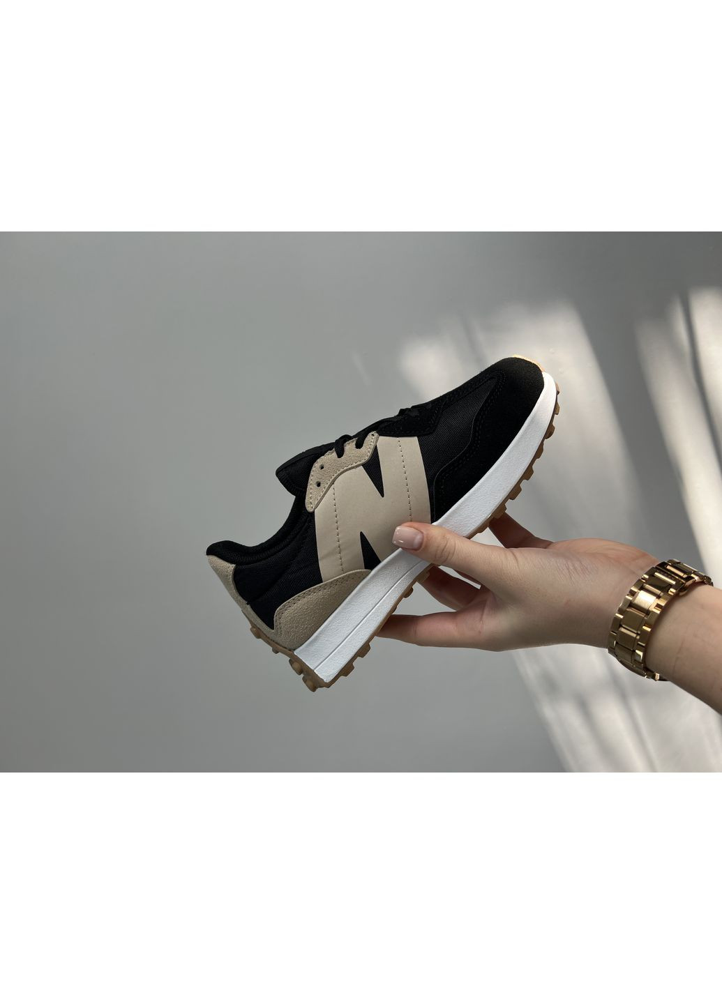 Чорні Осінні кросівки чоловічі new balance 327 black / beige нью беланс 327 No Brand