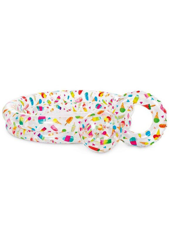 Детский надувной бассейн Сладости 59460-2 круг, мячик Intex (330827004)