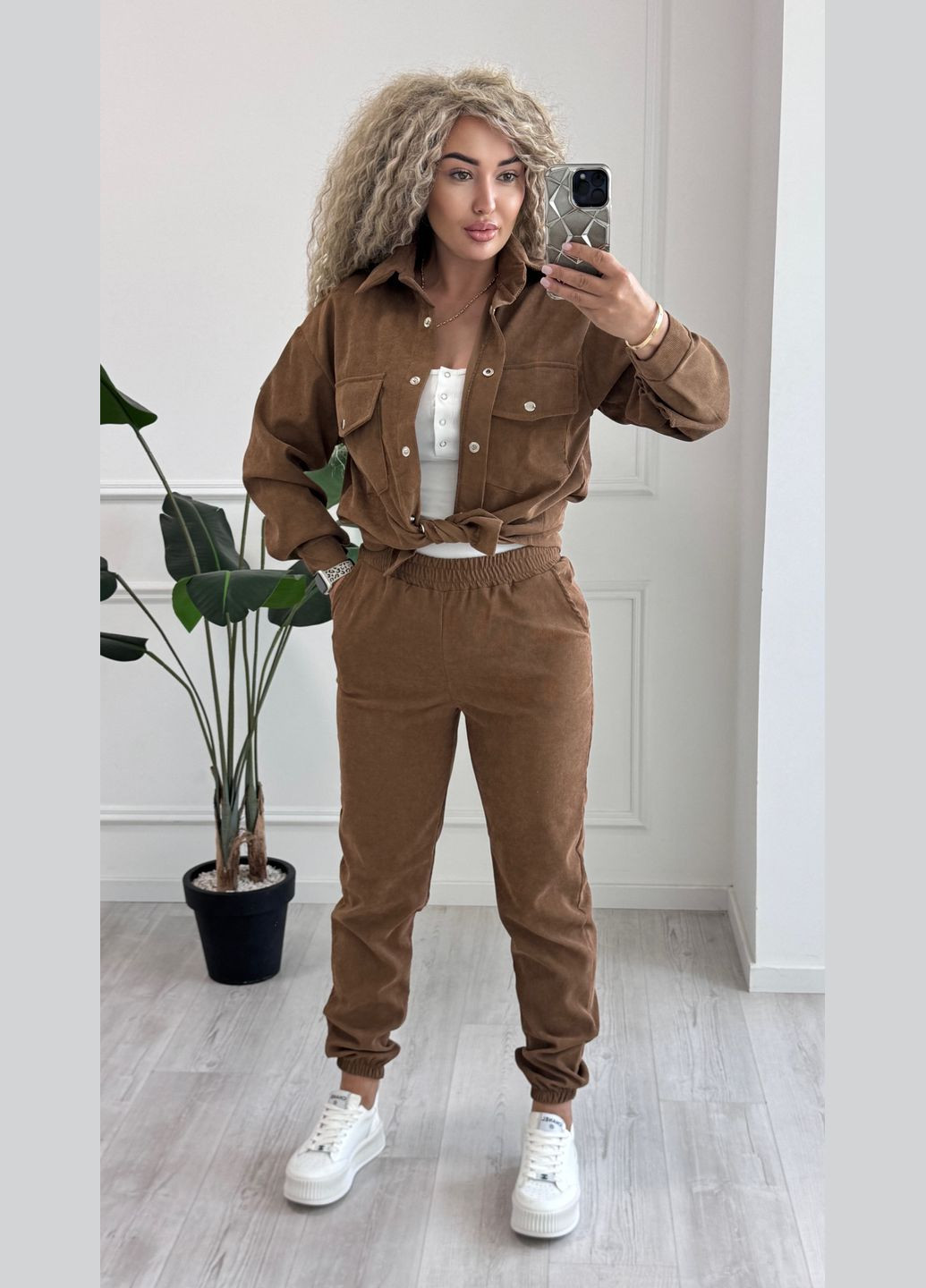 Костюм микровельвет рубашка и брюки No Brand (345643563)