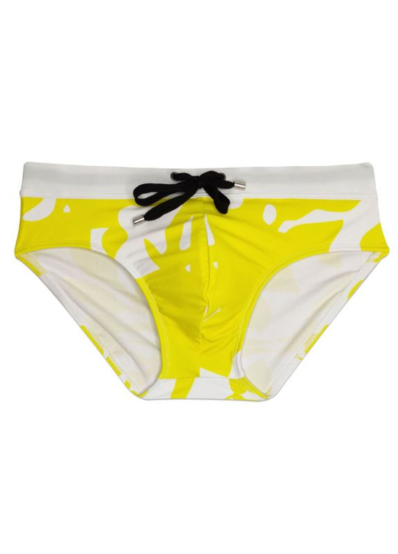 Мужские желтые пляжные, спортивные, повседневные, кэжуал мужские плавки хипсы желтый 7954 хипсы Sport Line
