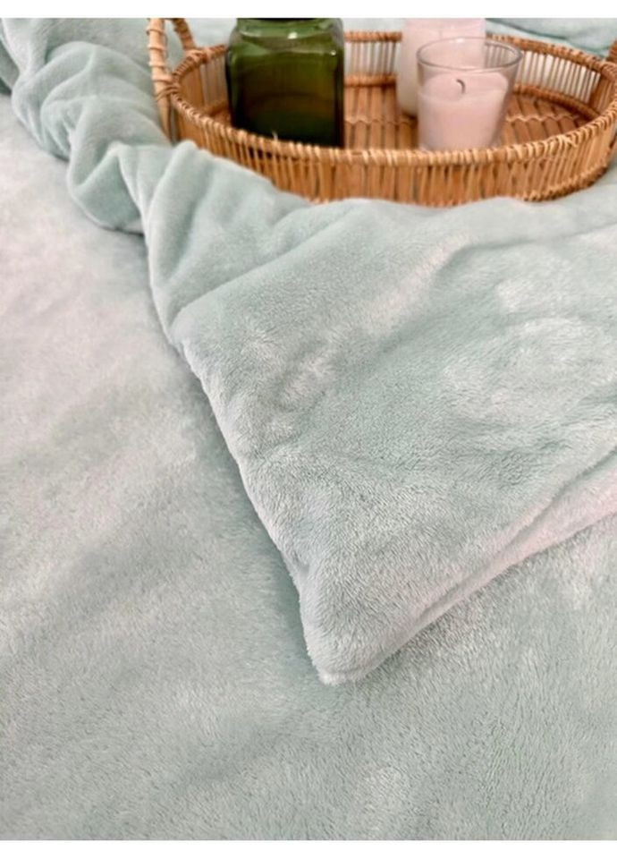 Постельное белье плюшевое двуспальное Home 20952 180х215 см мятное DUSHKA (327790598)