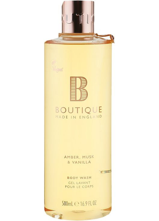 Гель для душу "Бурштин, мускус і ваніль" Boutique Body Wash Amber, Musk & Vanilla 500ml (840526-24624) Grace Cole (368633990)