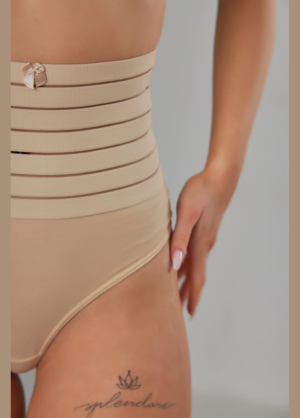 Женские трусы с завышенной талией, трусы с утяжкой, корректирующее белье, бежевые Nud (322149203)