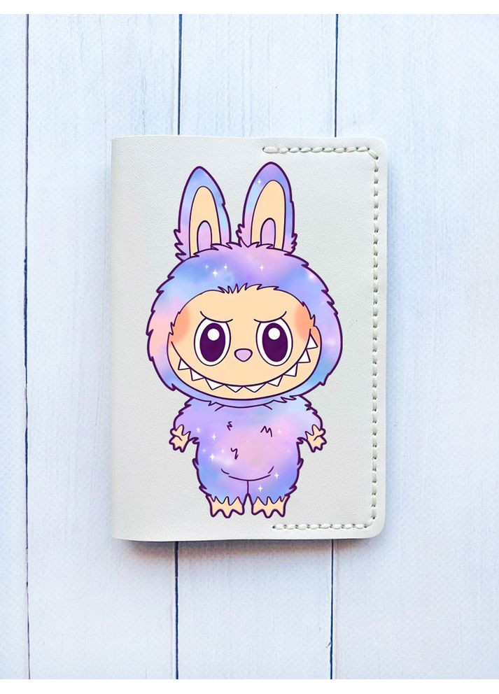 Кожаная обложка на паспорт книгу: Белая молочная (принт 414) CASE CONTROL (369616665)