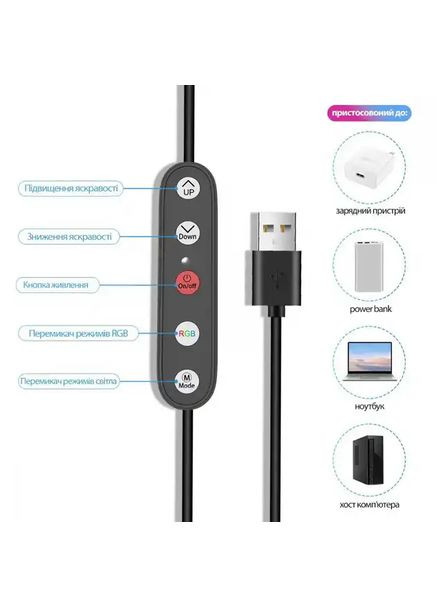 Кольцевая светодиодная лампа RGB Halo (10inch) (white) Proove (360414361)