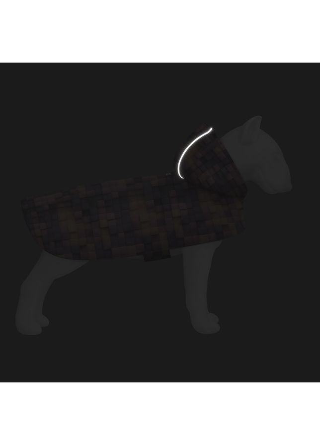 Дождевик-накидка с капюшоном для собак WAUDOG Clothes, рисунок "Кубы 3Д", А 23-26 см, B 30-36 см, С 15-20 см. Collar (362578595)