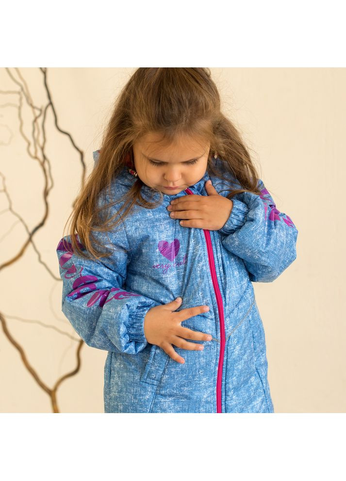 Голубая демисезонная демисезонная куртка для девочек модный карапуз awesome Trendy Tot 03-01142_000006990