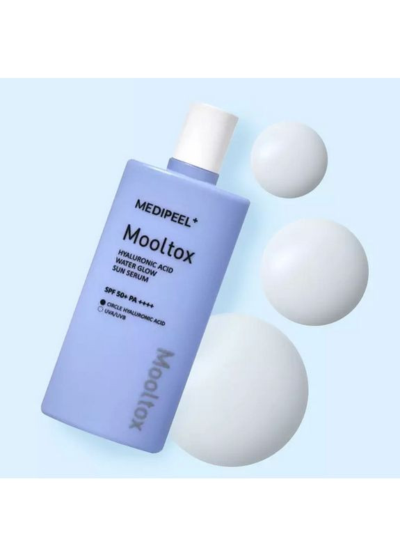 Зволожуюча сонцезахисна сироватка для обличчя Hyaluronic Acid Mooltox Water Glow Sun Serum SPF 50+, 52 мл Medi-Peel (356603797)