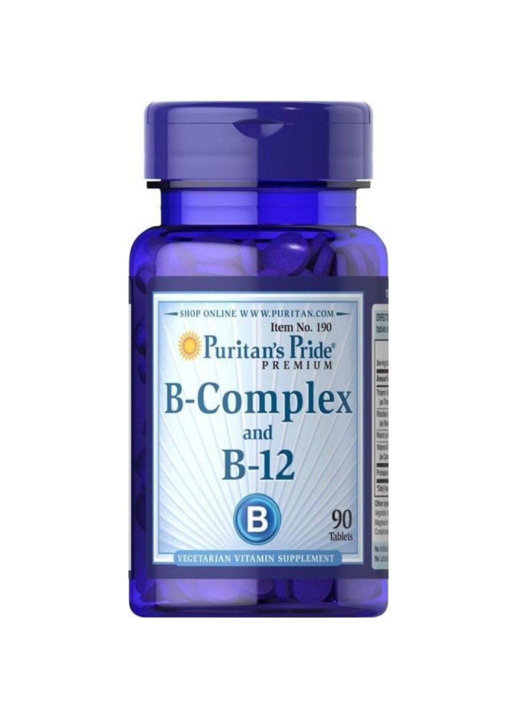 Вітаміни групи В Vitamin B-Complex with B-12 - 180 таб Puritans Pride (285718700)