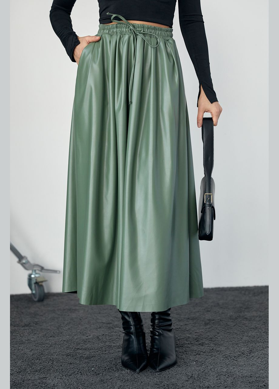 Оливковая (хаки) кэжуал однотонная юбка Lurex