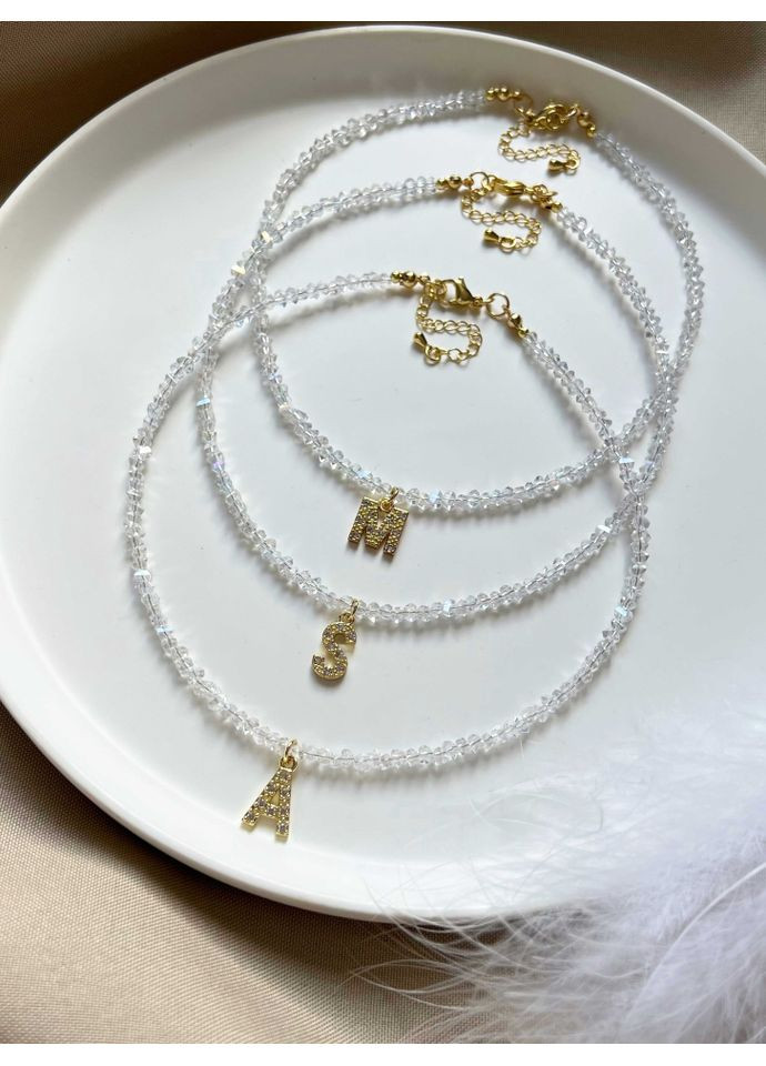 Блестящий хрустальный чокер с Вашей буквой 4778 LeBijou (368559388)