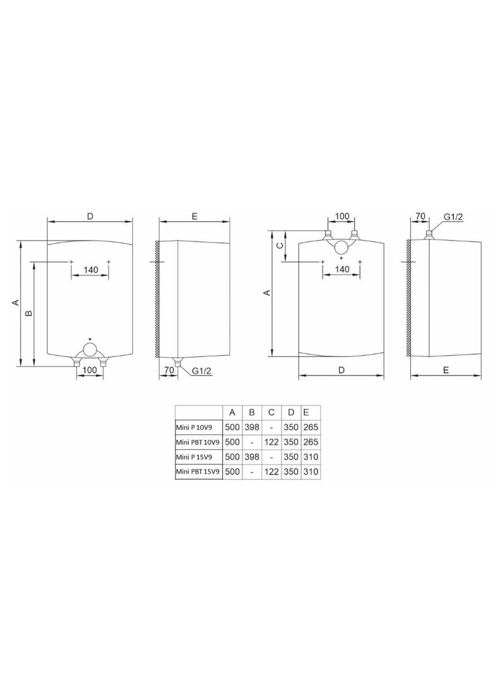 Водонагрівач (GT 10 U) (6977303) Tiki Mini PBT 10V9 (360396773)